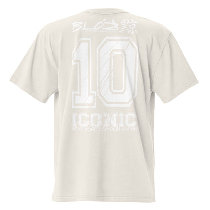 Iconic 10 - Back & Front Print - in White - Men's Oversize