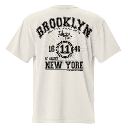 Brooklyn New York - Front & Back Print - in Black - Oversize Men's