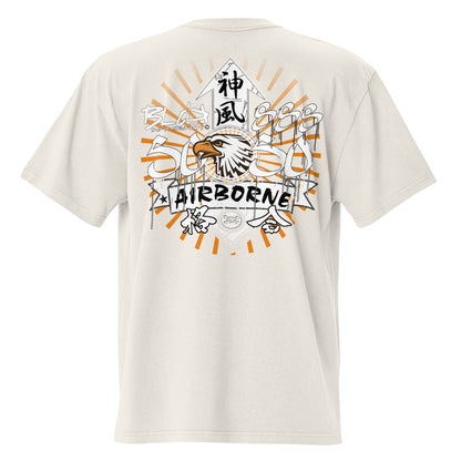 Airborne Eagle - Front & Back Print - in Orange - Oversize Men's