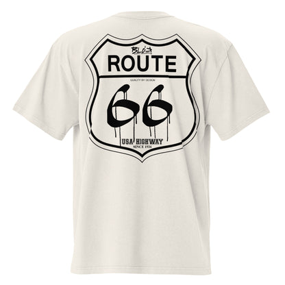 Route 66 - Front & Back Print - in Black - Oversize Men's