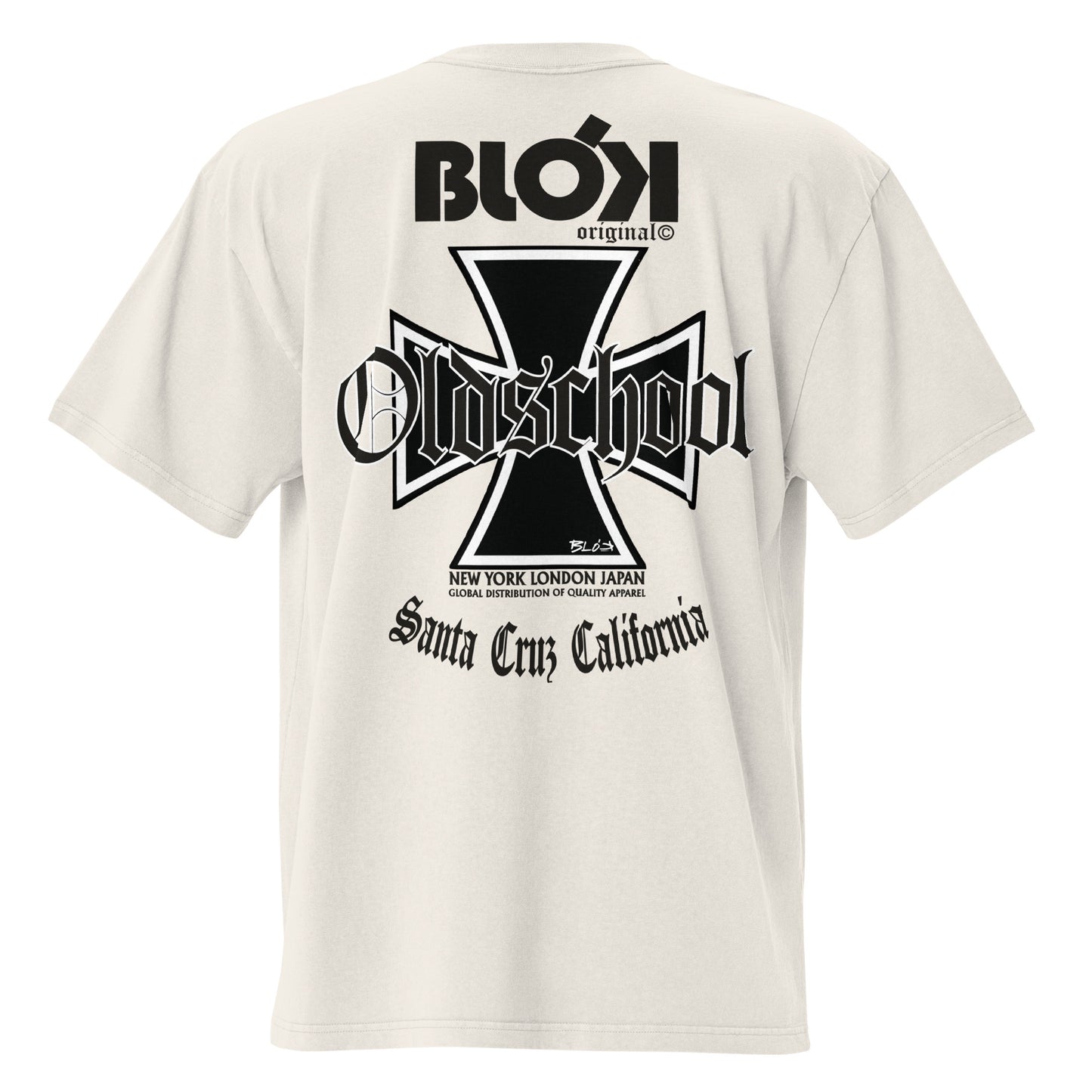 Old School Iron Cross - Front & Back Print - in Black - Oversize