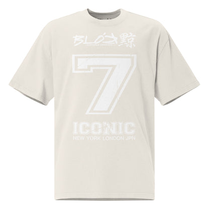 Iconic 7 - Front Print - in White - Oversize Men's