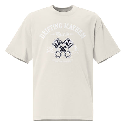 Drifting Mayhem - Front Print - in White - Men's Oversize