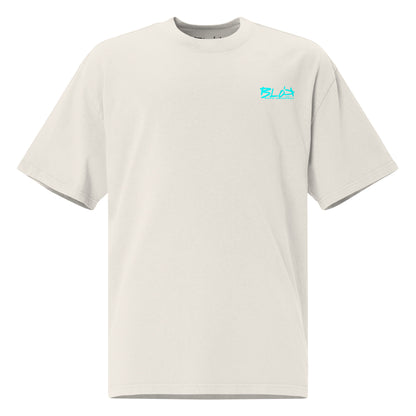 Santa Cruz - Front & Back Print in Gray & Turquoise - Men's Oversize Graphic T-Shirt