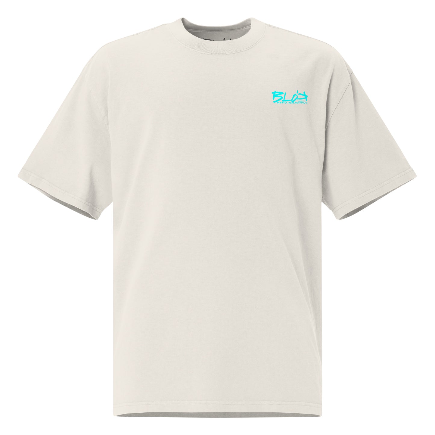 Santa Cruz - Front & Back Print in Gray & Turquoise - Men's Oversize Graphic T-Shirt