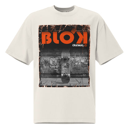 Blok Skateboard - Front Print - with Orange Logo - Oversize Men's