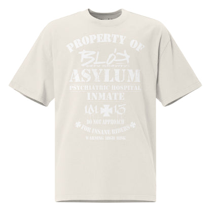 Asylum Inmate - Front Print - in White - Men's Oversize