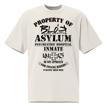 Asylum Inmate - Front Print - in Black - Men's Oversize Graphic T-Shirt