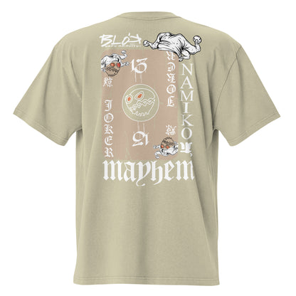 Poker Face - Front & Back Print - in White & Sand - Men's Oversize