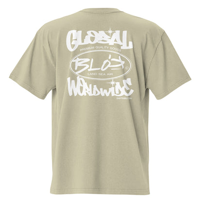 Blok Global - Front & Back Print - in White - Men's Oversize