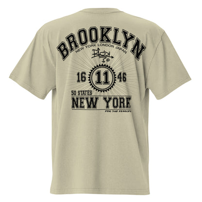 Brooklyn New York - Front & Back Print - in Black - Oversize Men's