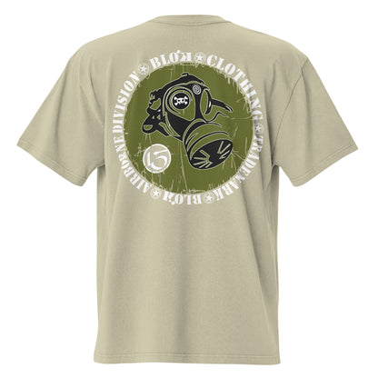 Gas mask - Front & Back Print - in White & Green - Oversize Men's