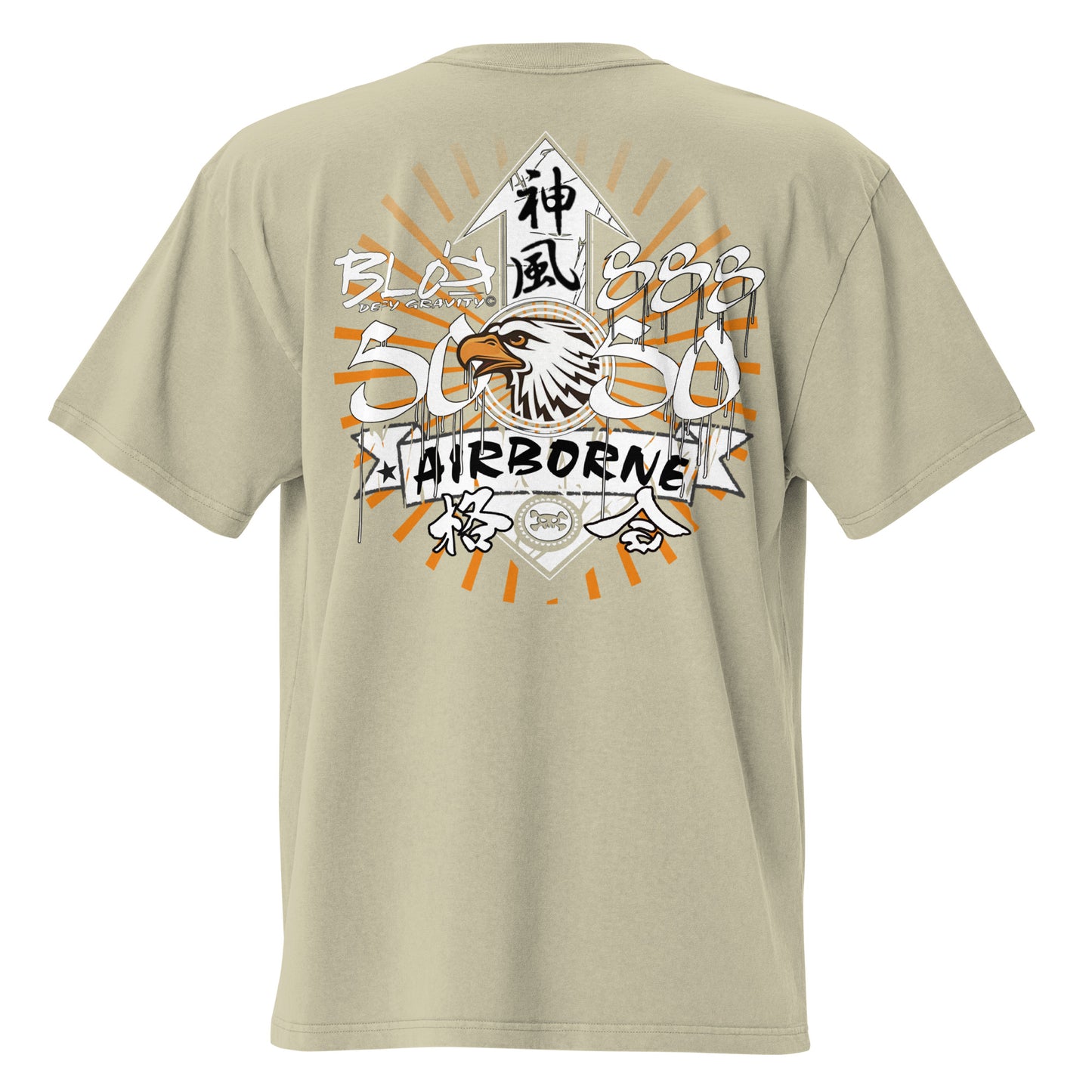 Airborne Eagle - Front & Back Print - in Orange - Oversize Men's