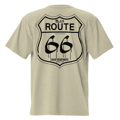 Route 66 - Front & Back Print - in Black - Oversize Men's
