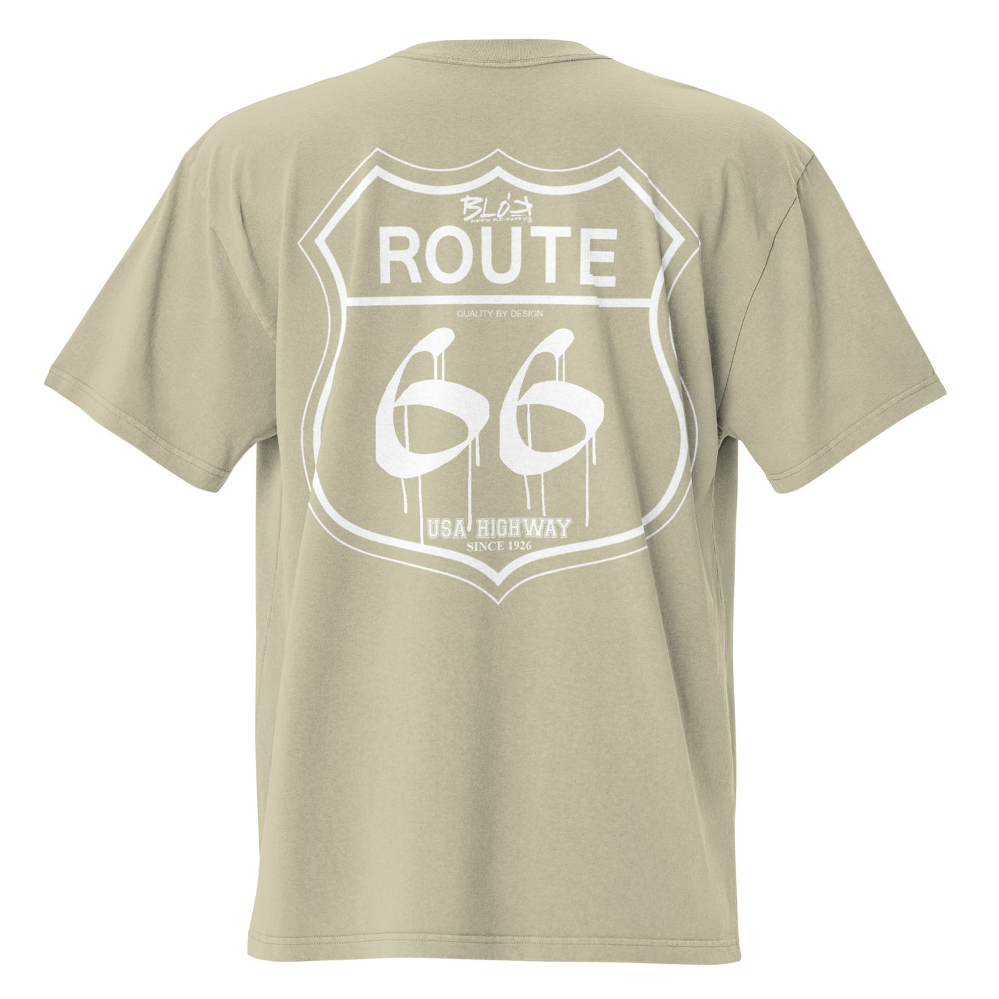 Route 66 - Front & Back Print - in White - Oversize Men's