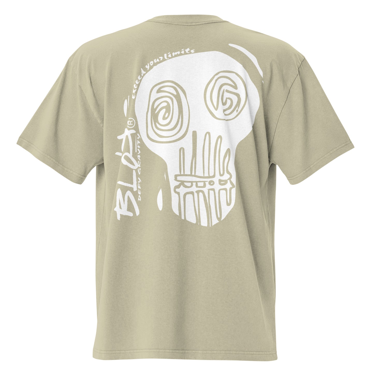 Skull - Front & Back Print - in White - Men's Oversize