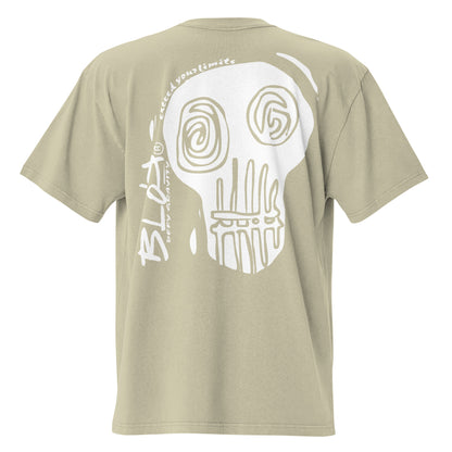 Skull - Front & Back Print - in White - Men's Oversize