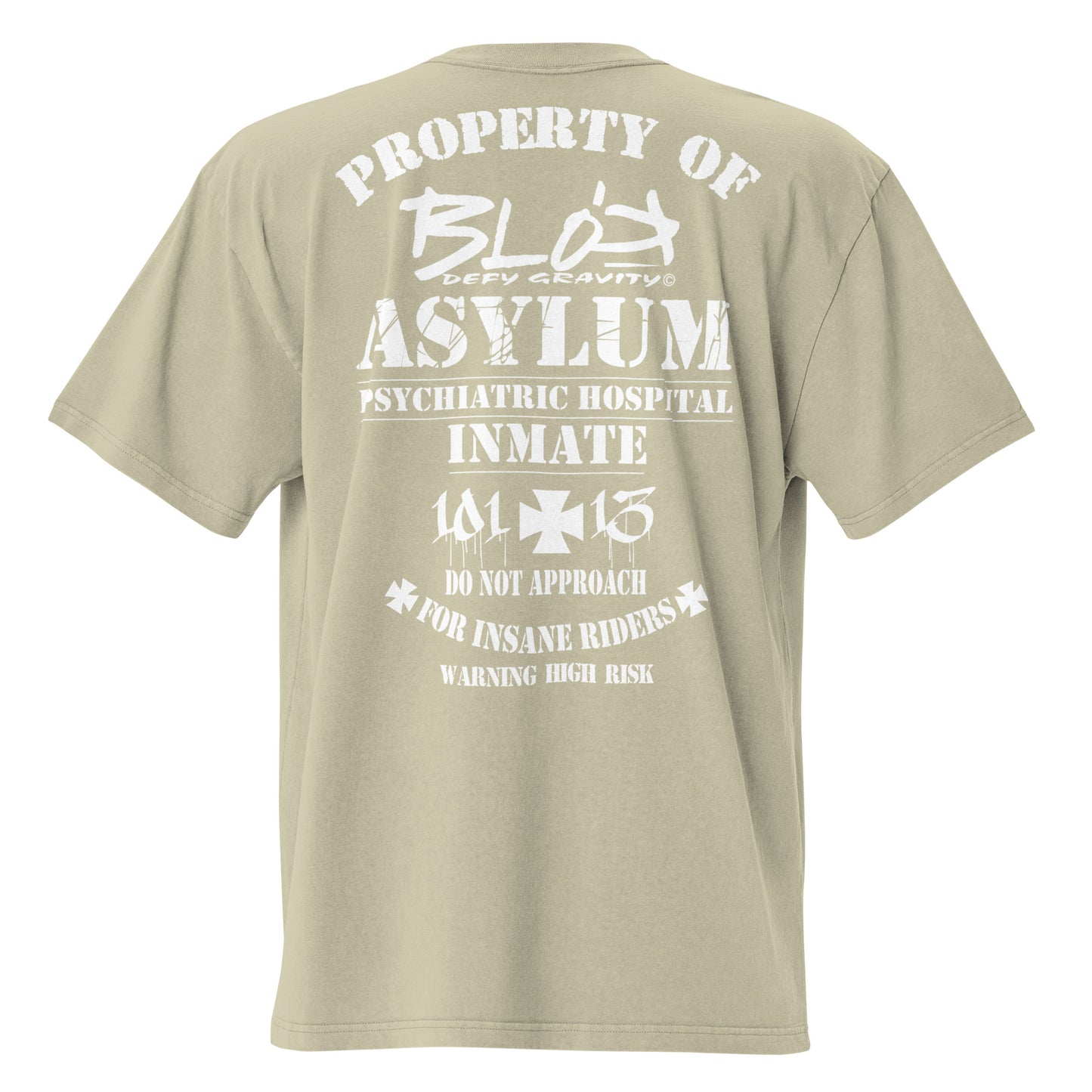 Asylum Inmate - Front & Back Print - in White - Men's Oversize