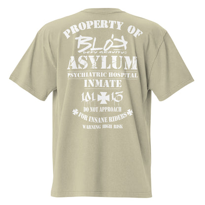 Asylum Inmate - Front & Back Print - in White - Men's Oversize