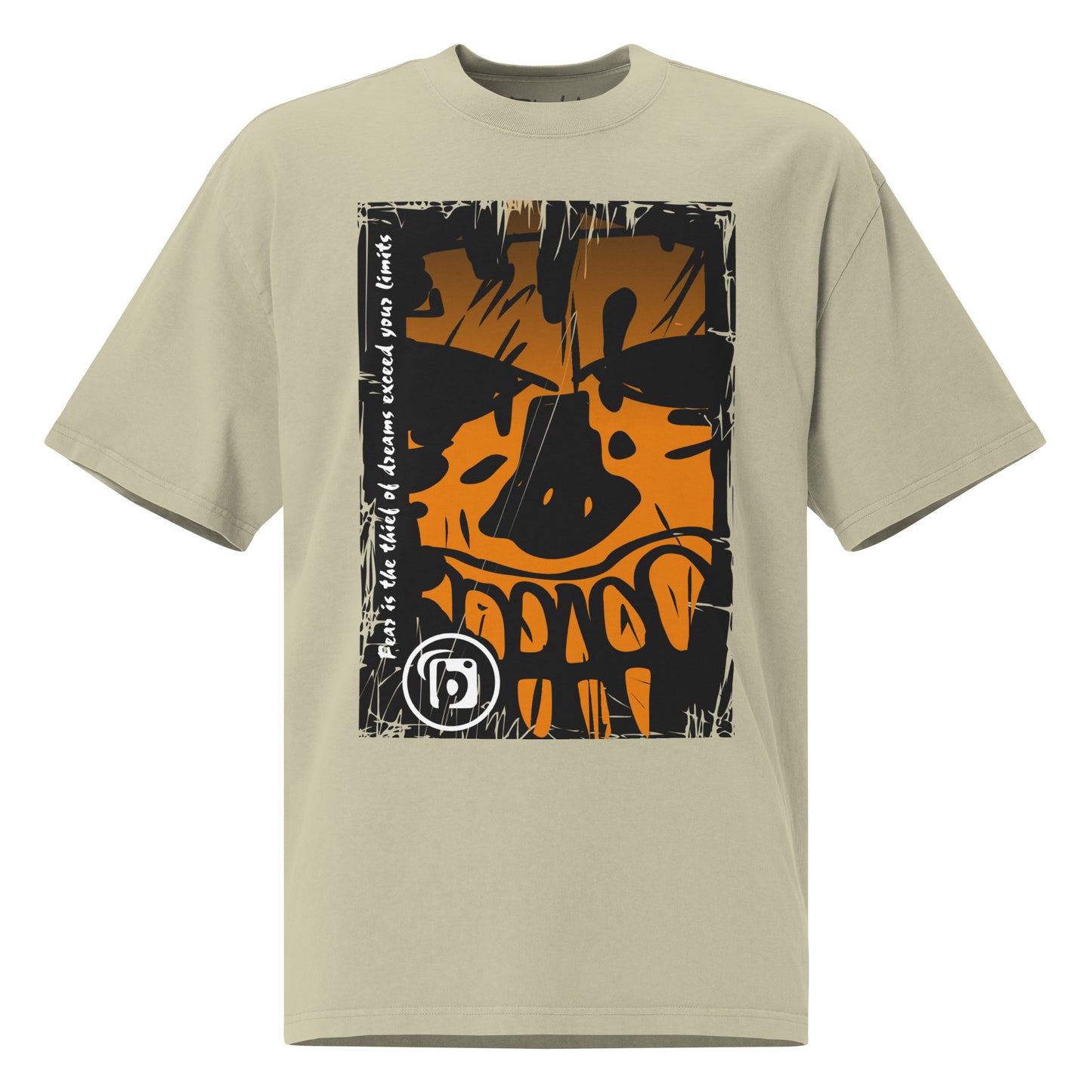 Tiki Skull - Back & Front Print in Orange - Women's Oversize