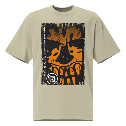 Tiki Skull - Back & Front Print in Orange - Women's Oversize