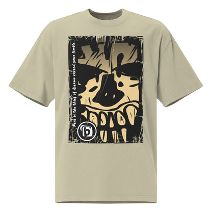 Tiki Skull - Back & Front Print in Sand - Women's Oversize