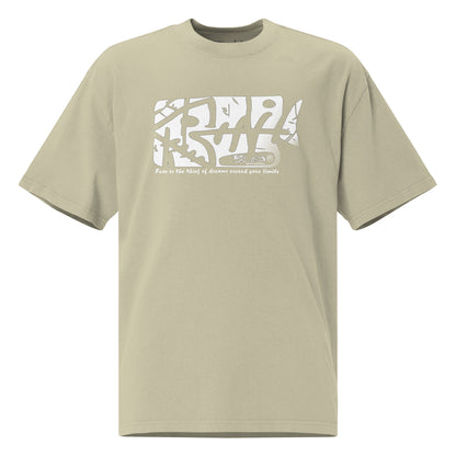 Fish Bone - Back & Front Print in White - Women's Oversize