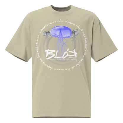 Jellyfish - Front Print - with White Logo - Men's Oversize