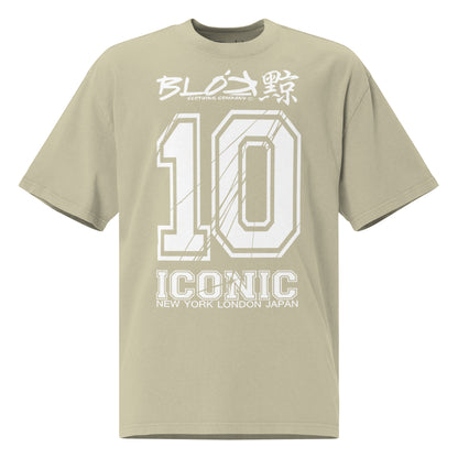 Iconic 10 - Front Print - in White - Men's Oversize