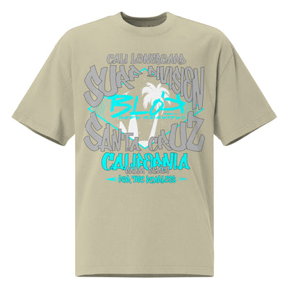 Santa Cruz - Front Print - in Gray & Turquoise - Men's Oversize