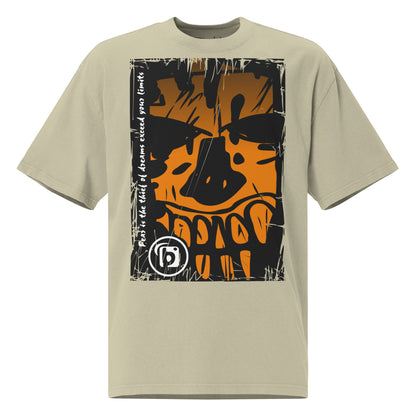 Tiki Skull - Front Print - in Orange - Oversize