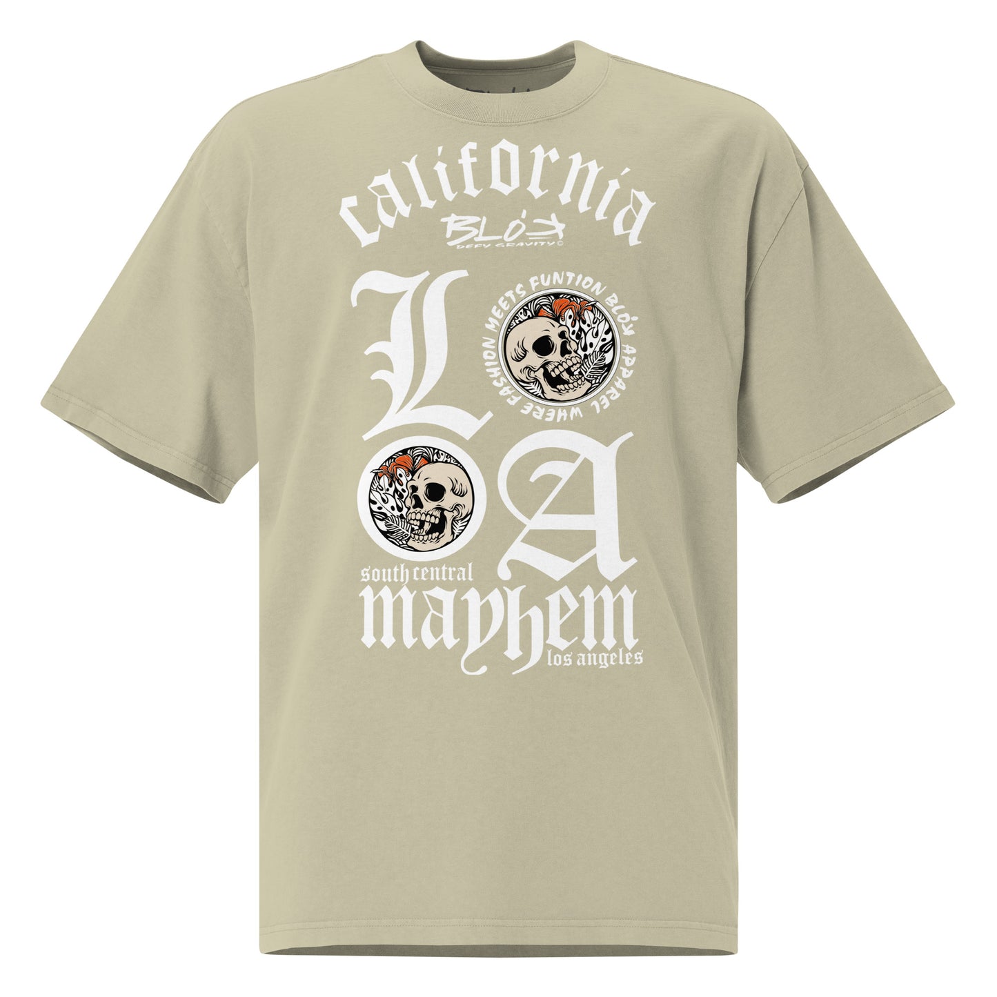 L.A Mayhem - Front Print - in White - Oversize Men's