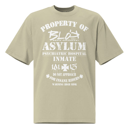 Asylum Inmate - Front Print - in White - Men's Oversize