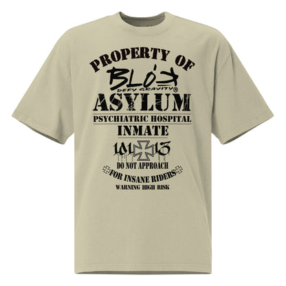 Asylum Inmate - Front Print - in Black - Men's Oversize