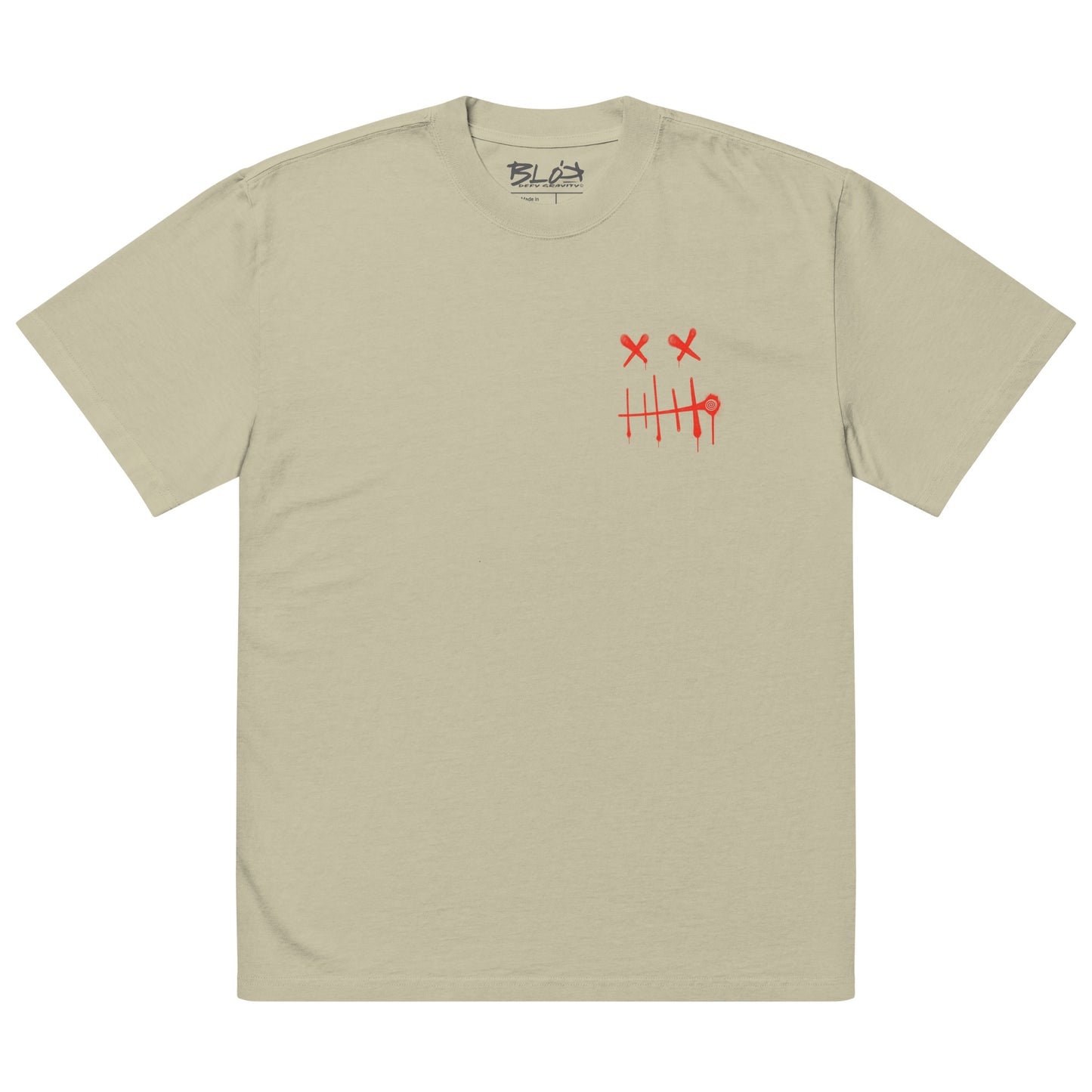 Stitch Face  - Front & Back Print in Red - Men's Oversize Graphic T-Shirt