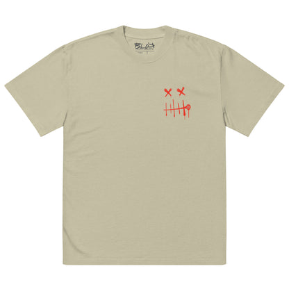 Stitch Face  - Front & Back Print in Red - Men's Oversize Graphic T-Shirt