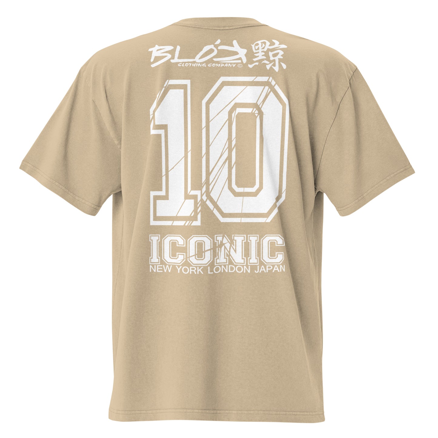 Iconic 10 - Back & Front Print - in White - Men's Oversize