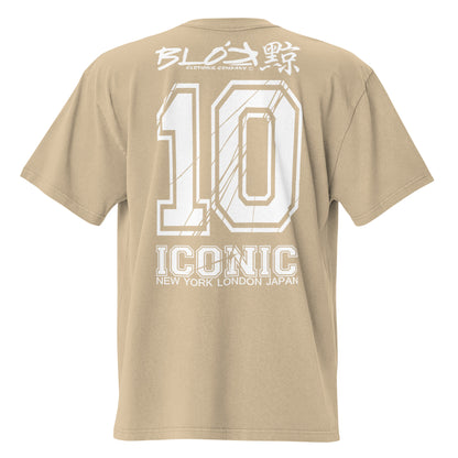 Iconic 10 - Back & Front Print - in White - Men's Oversize