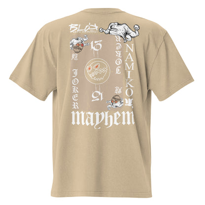 Poker Face - Front & Back Print - in White & Sand - Men's Oversize