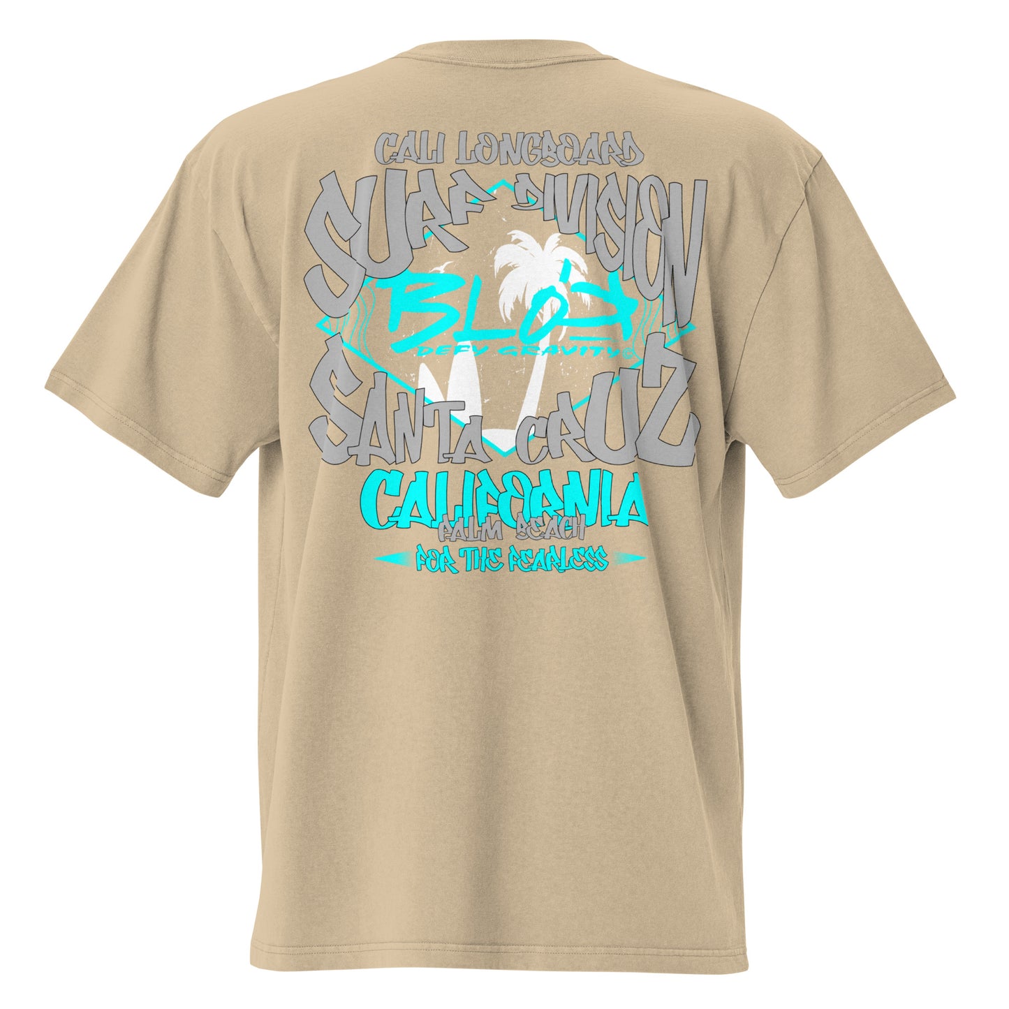 Santa Cruz - Front & Back Print - in Gray & Turquoise - Men's Oversize