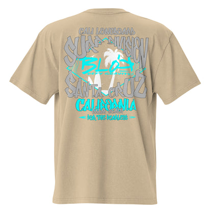 Santa Cruz - Front & Back Print - in Gray & Turquoise - Men's Oversize