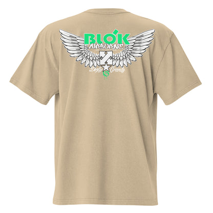 Airborne Wings - Front & Back Print - with Green Logo - Men's Oversize