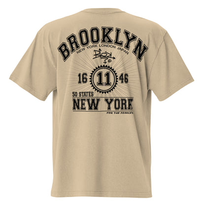 Brooklyn New York - Front & Back Print - in Black - Oversize Men's