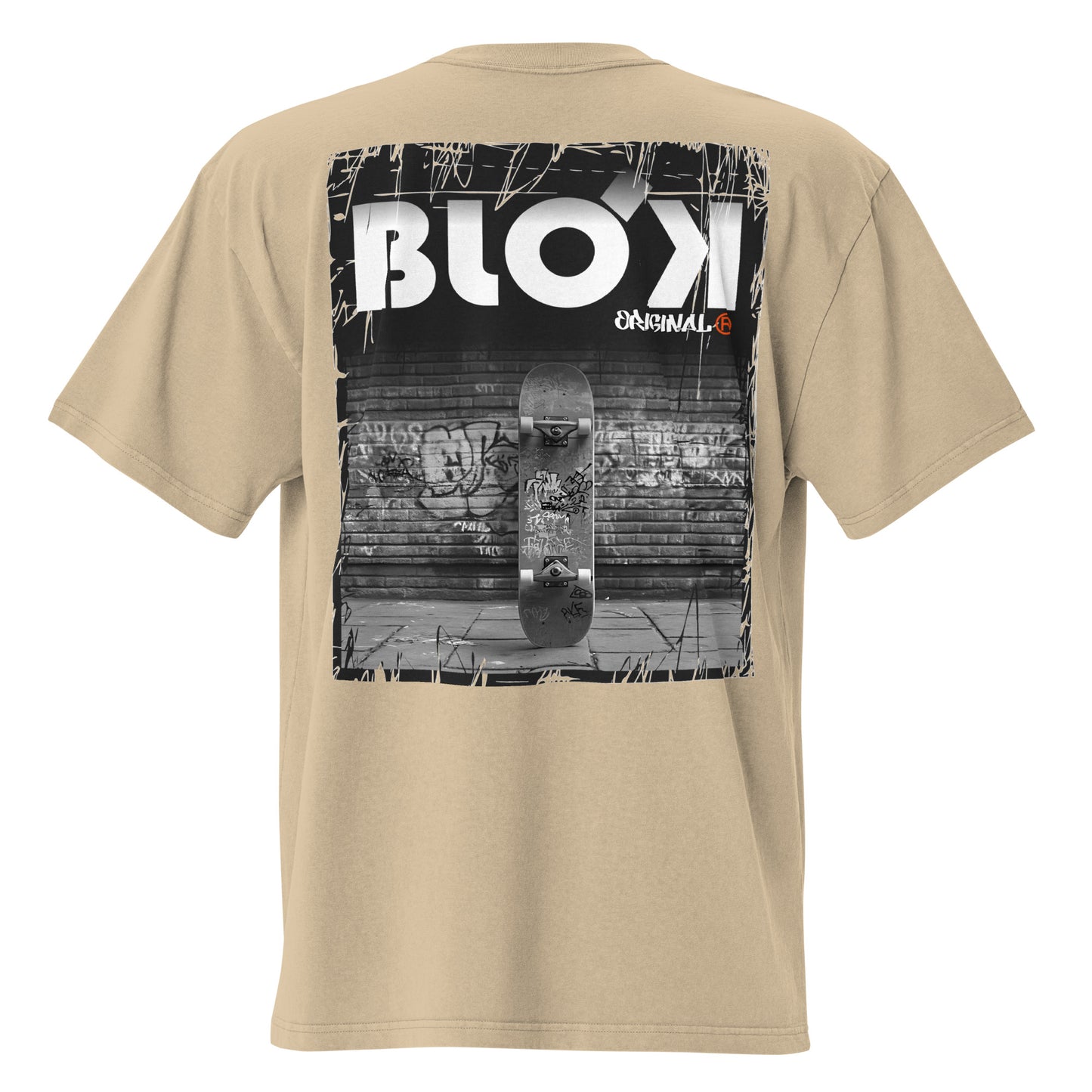 Blok Skateboard - Front & Back Print - with White Logo - Oversize Men's