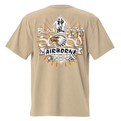 Airborne Eagle - Front & Back Print - in Orange - Oversize Men's