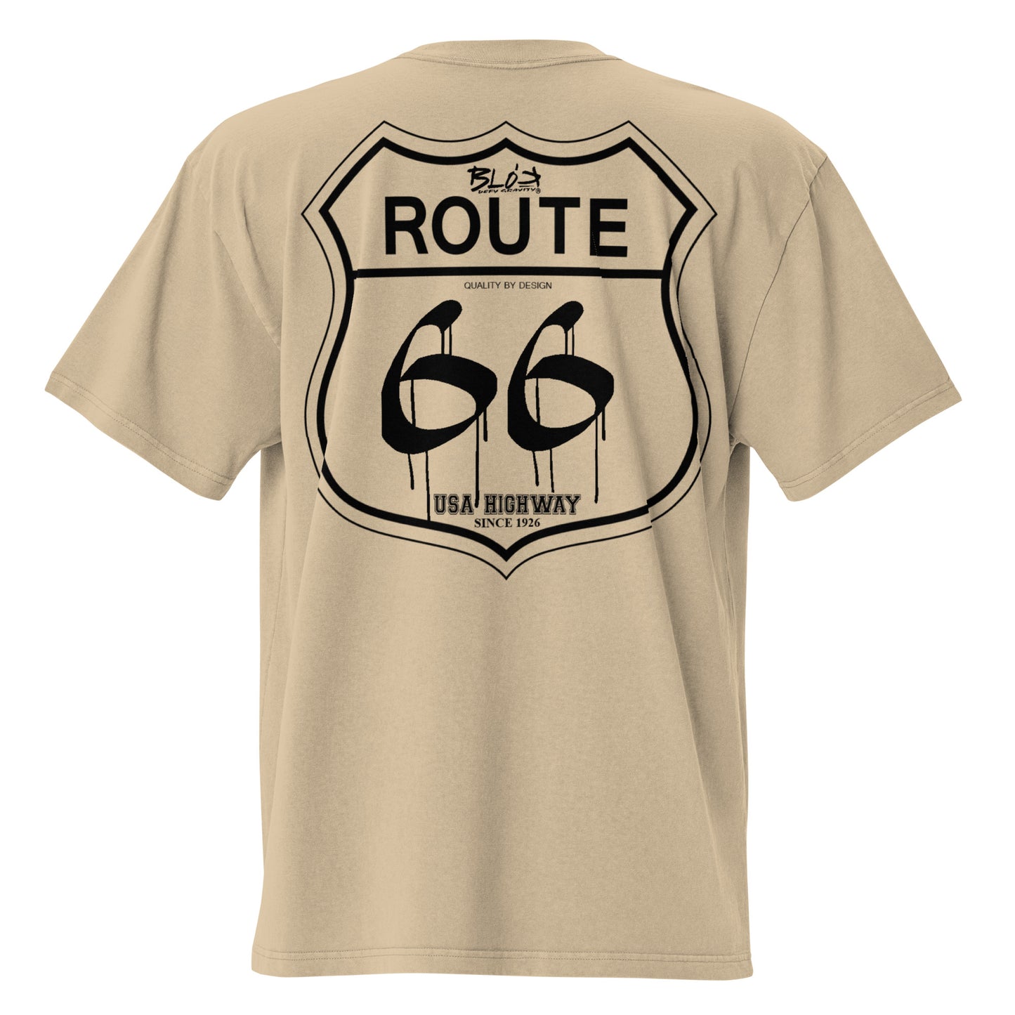 Route 66 - Front & Back Print - in Black - Oversize Men's