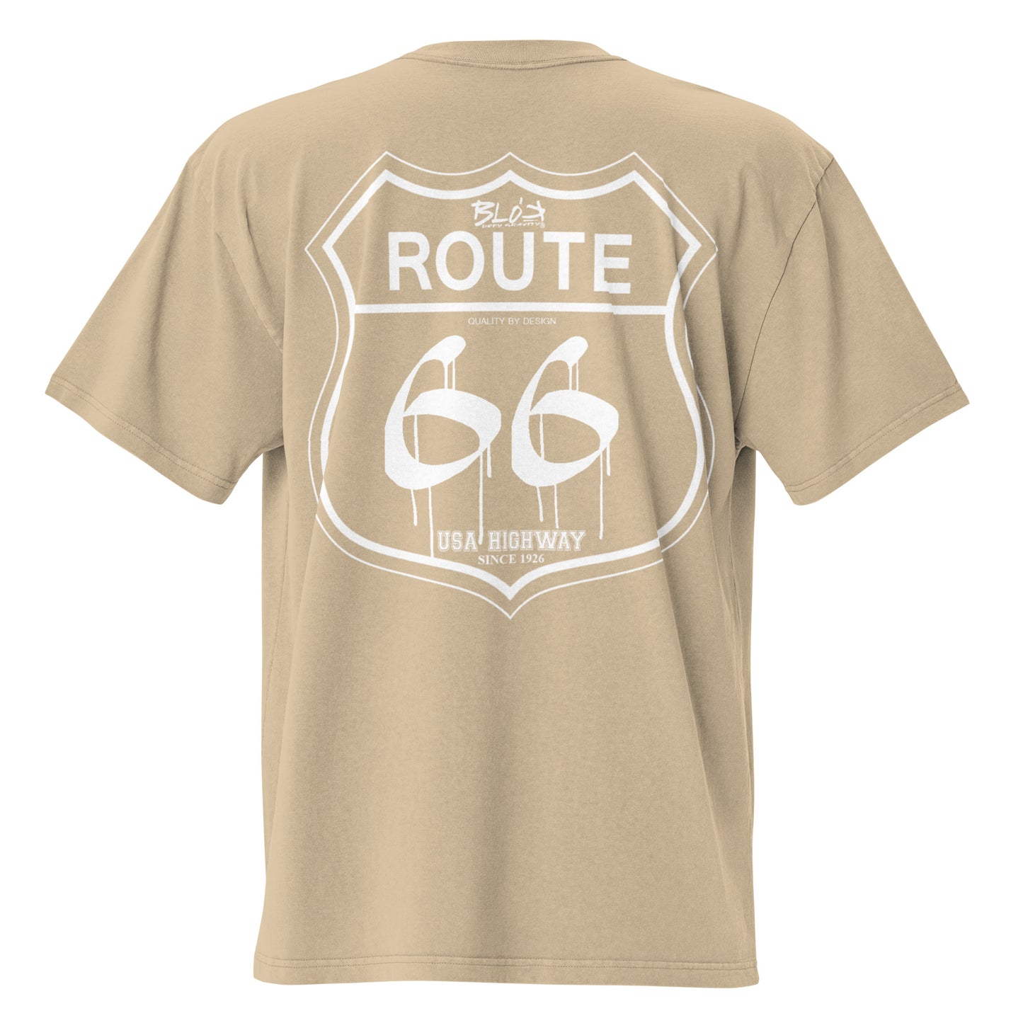 Route 66 - Front & Back Print - in White - Oversize Men's