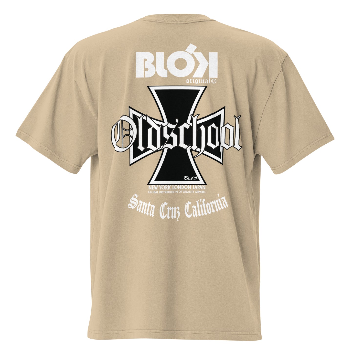 Old School Iron Cross - Front & Back Print - in white - Men's Oversize
