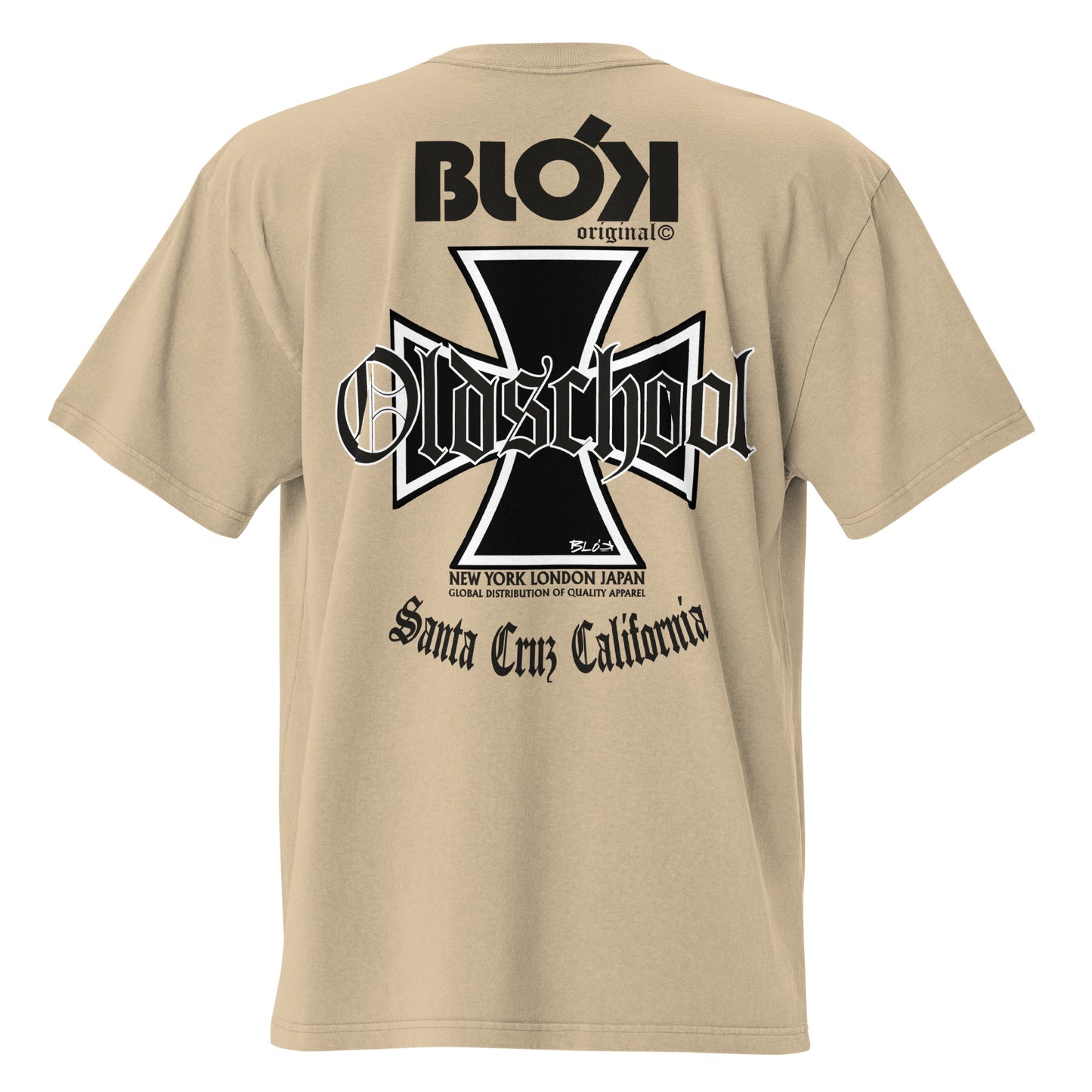 Old School Iron Cross - Front & Back Print - in Black - Oversize