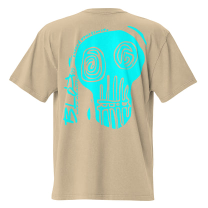 Skull - Front & Back Print - in Turquoise - Men's Oversize